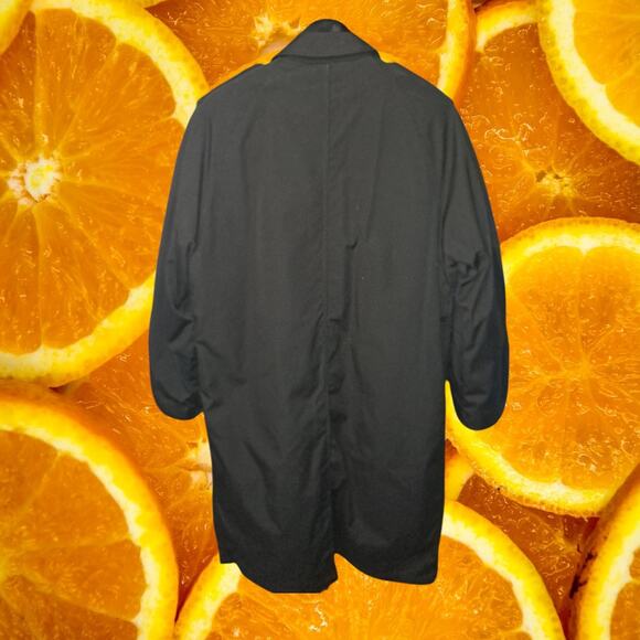 Men's Black 80's Acrylic Back Slit Removable Liners All Weather Coat Size 40R - Picture 8 of 9